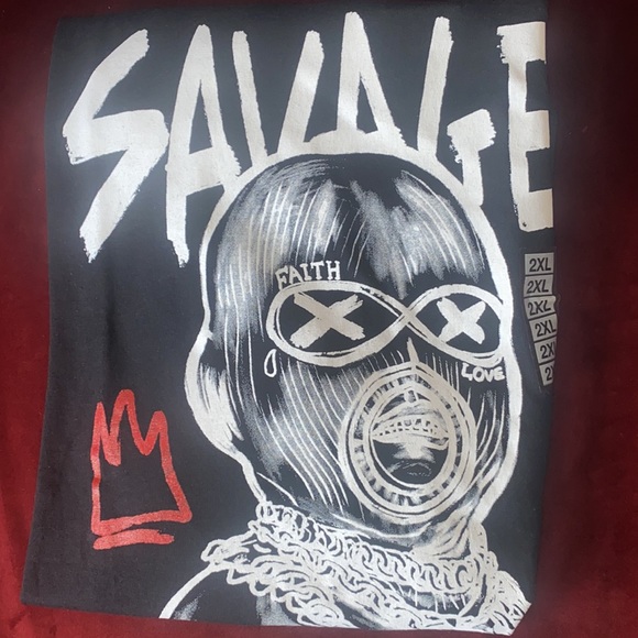 MENS Black Graphic Savage Tee - Picture 2 of 2